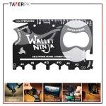 Wallet Ninja Multitool Card – 18 in 1 Credit Card Multi-Tool (Bottle Opener, Can Opener, Screwdrivers, Phone Stand & More) – Black