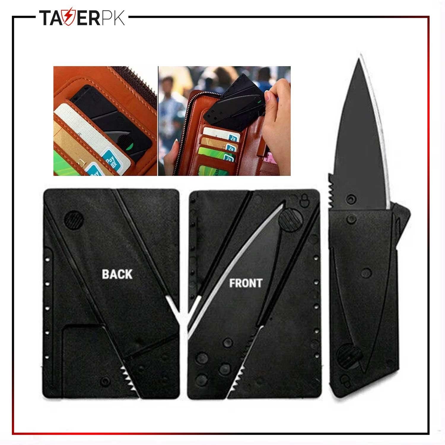 Garberiel Credit Card Knife - Ultra-Slim Black Tactical Folding Blade | EDC Wallet Survival Tool