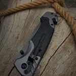 Black Browning Foldable Knife | Tactical Folding Knife with Strong Grip