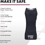 Taser TS-1006-36 Billion Mini Stun Gun – Rechargeable with LED Flashlight